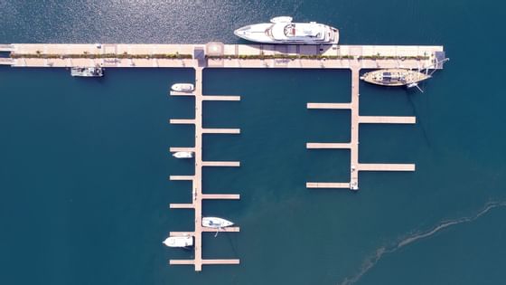 Aerial view of the Wet Slip near Marina Bahia Golfito Hotel