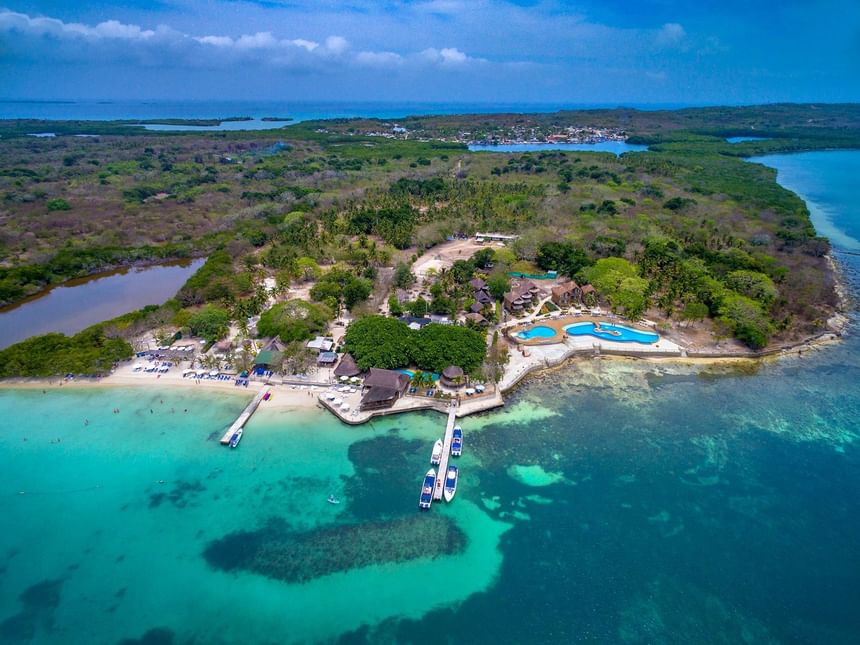 Ariel view of the island at Hotel Isla Del Encanto