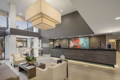 Front desk in lobby at Luxe Sunset Boulevard
