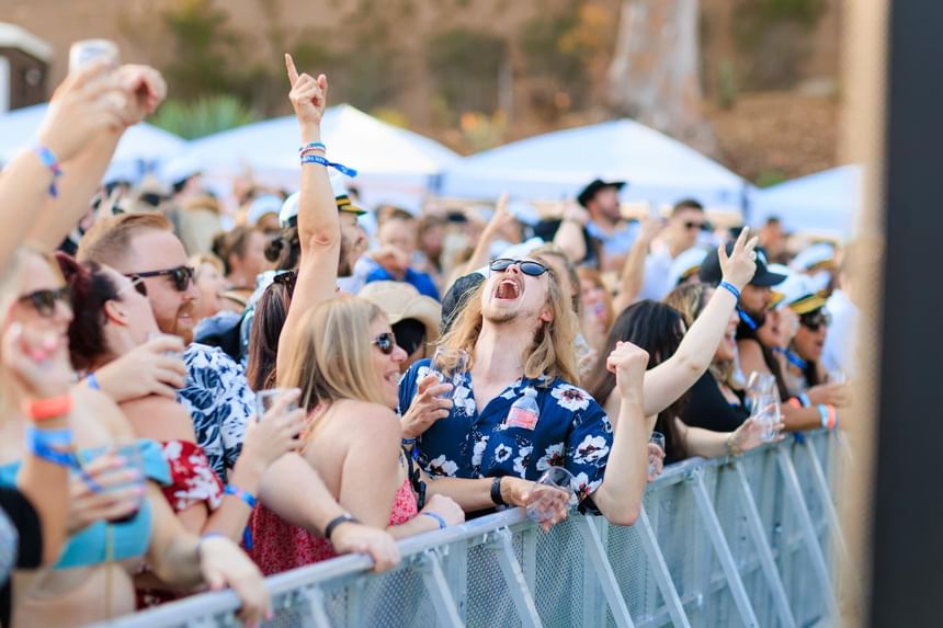 People enjoying the Catalina Wine Mixer near Catalina Island luxury hotels