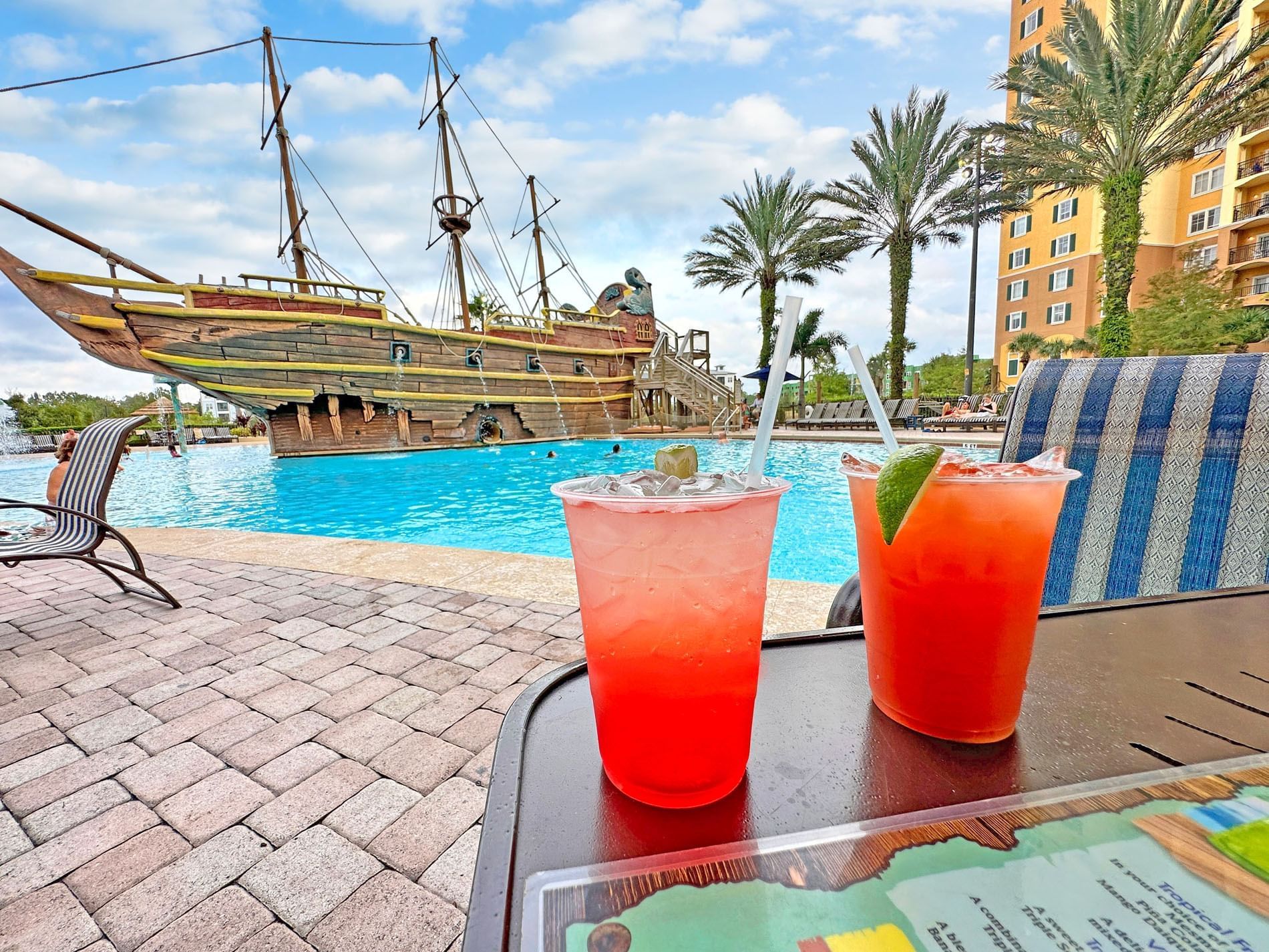 Cocktails by our poolside bar