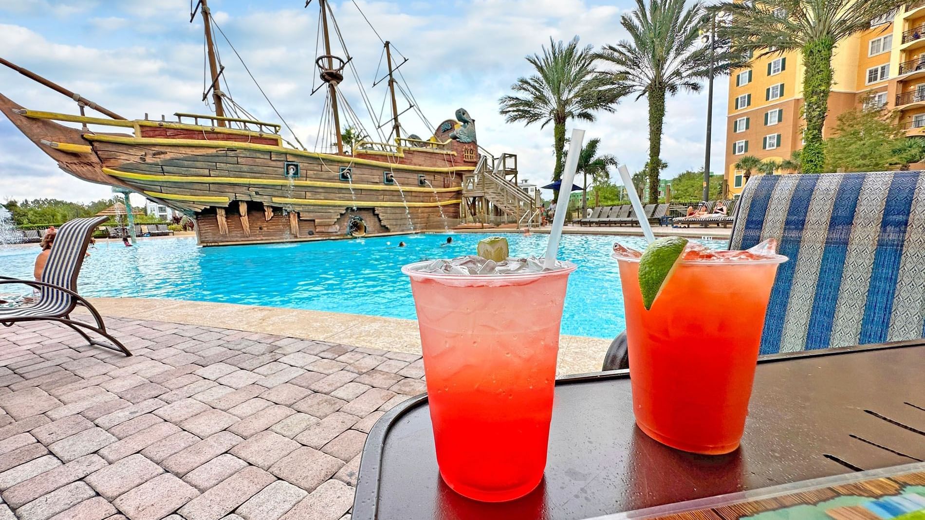 Cocktails by our poolside bar