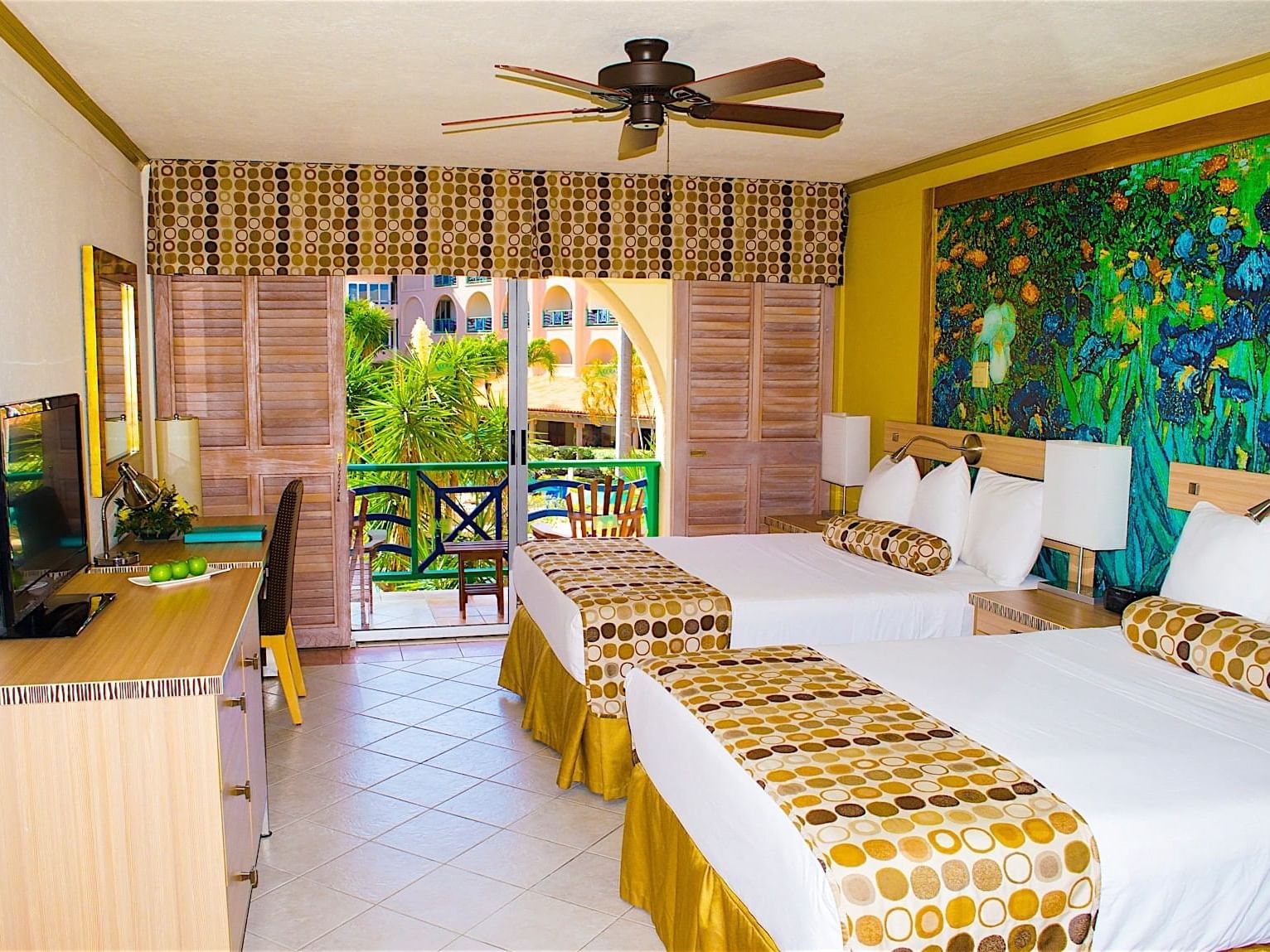 Interior of 2-Bedroom Pool View Suite with a balcony at Accra Hotels & Resorts