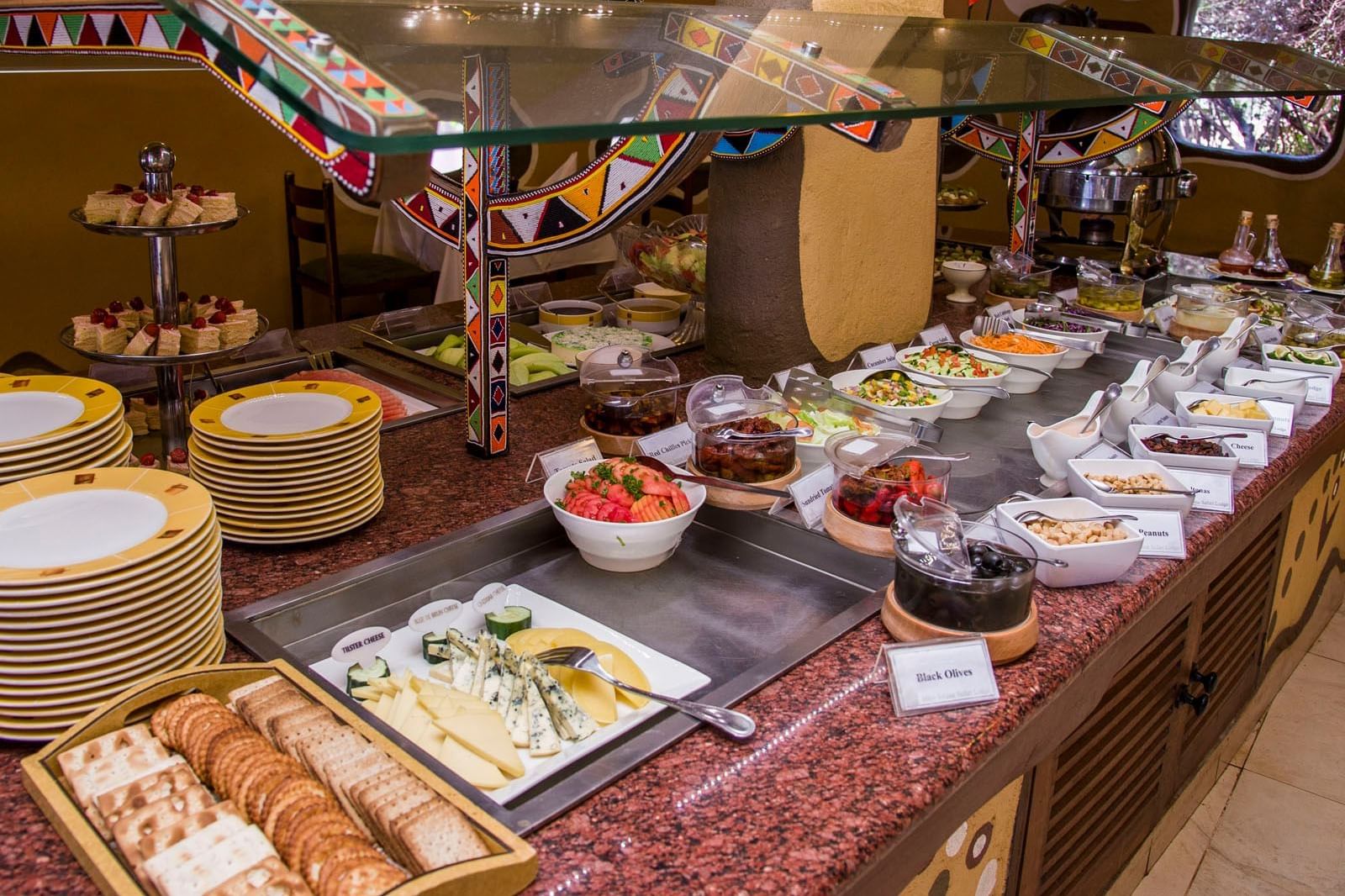 Lunch buffet served at Mara Serena Safari Lodge