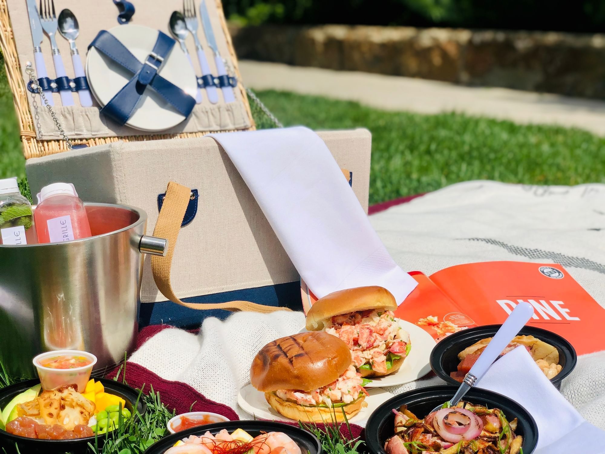 Picnic spread on Rose Kennedy Greenway