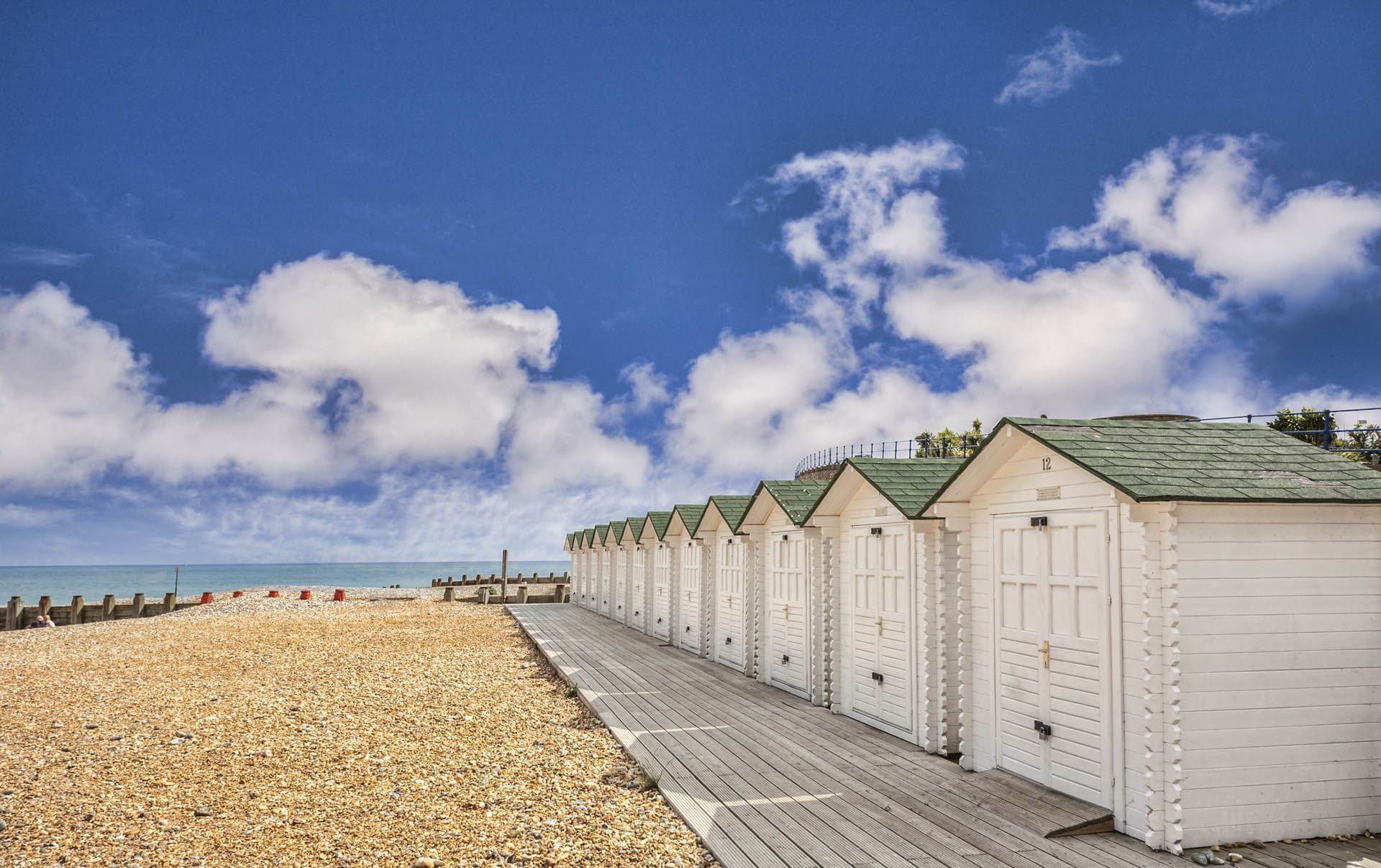 Bathing huts on the beach at The View Eastbourne