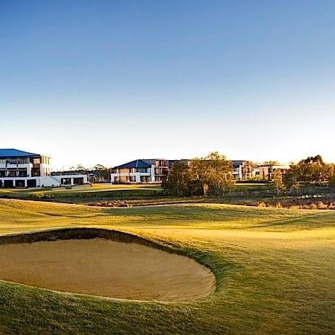 Golf ground during sunset at Mercure Kooindah Waters