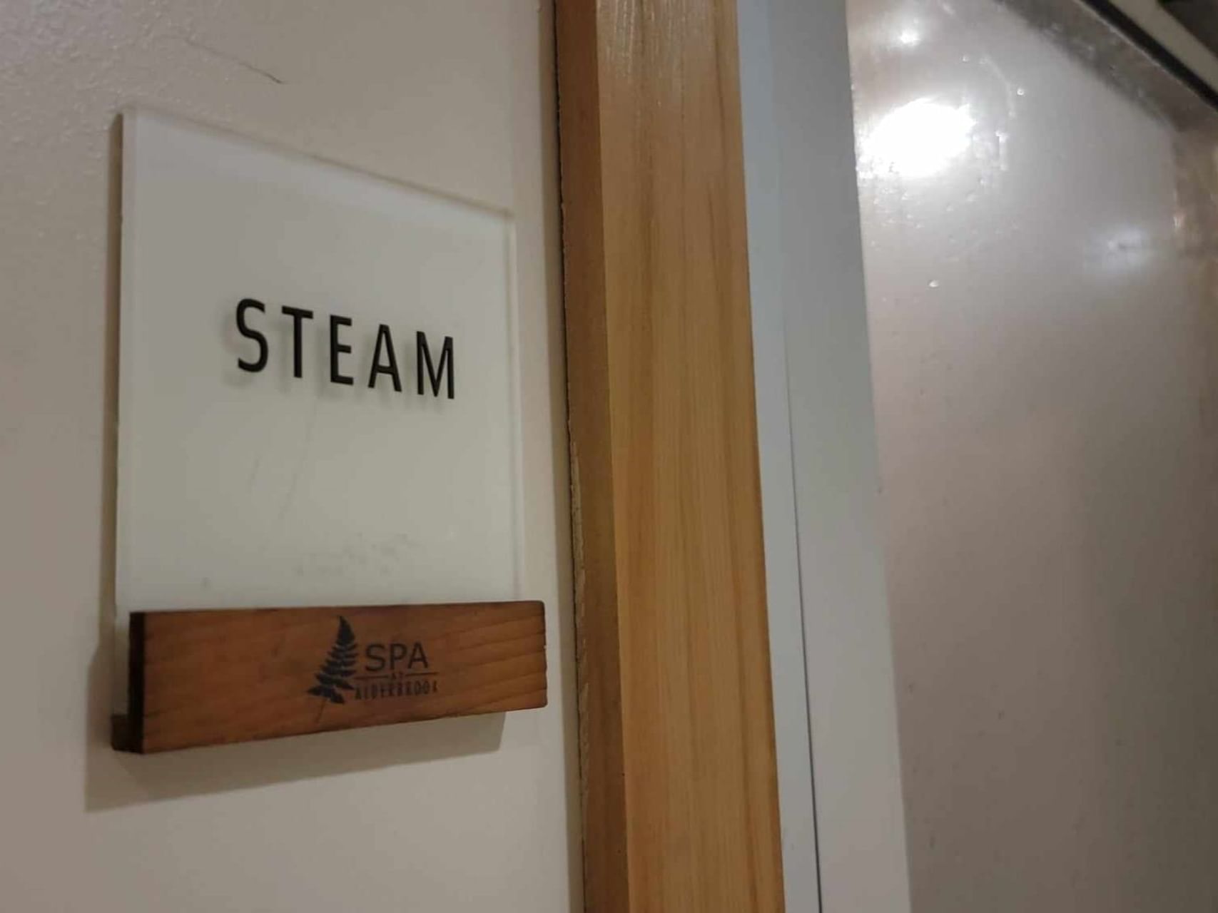Entrance to the Steam Room at Alderbrook Resort & Spa