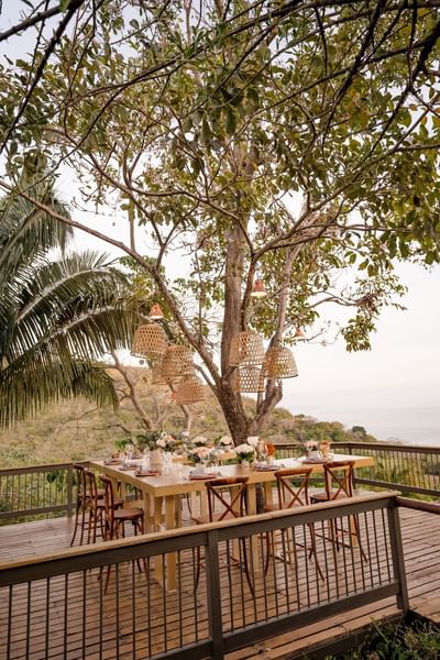An Outdoor Dining area at Punta Islita Hotel