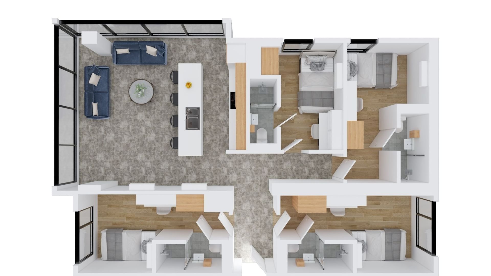 UL Auckland Central Floorplan 4 Bedroom Apartment