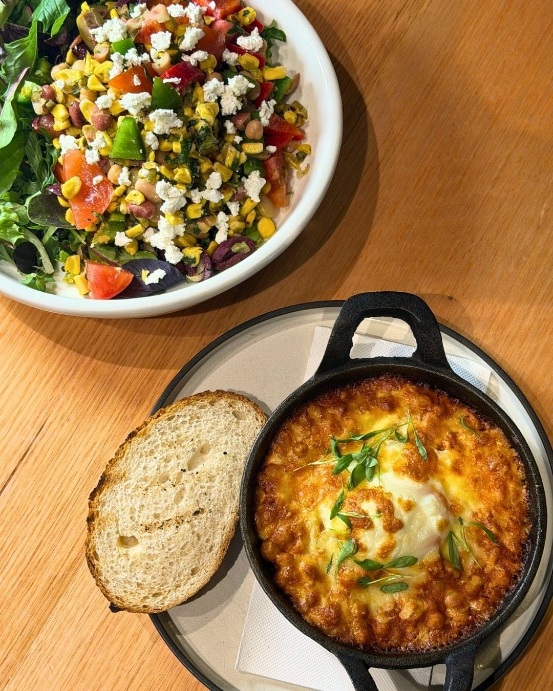 Pulses dishes - Grab & Go Mixed Beam & Corn Salad and Baked Chickpea dish