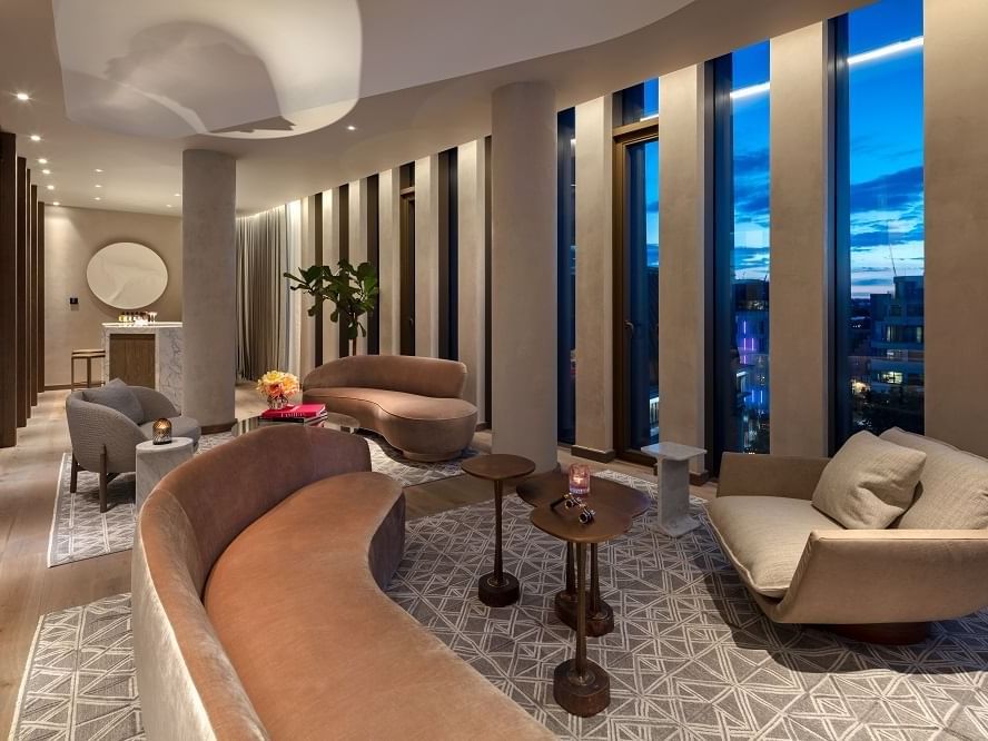 Living area of the Tower Penthouse Suite at The Londoner Hotel