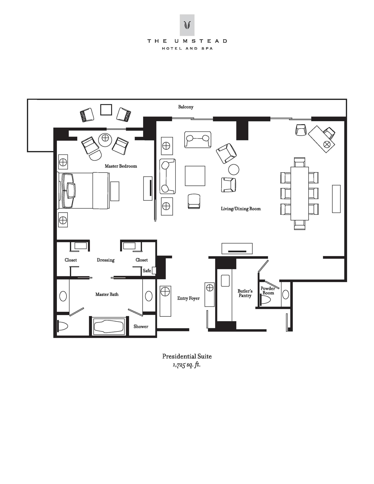 Presidential Suite Room Layout