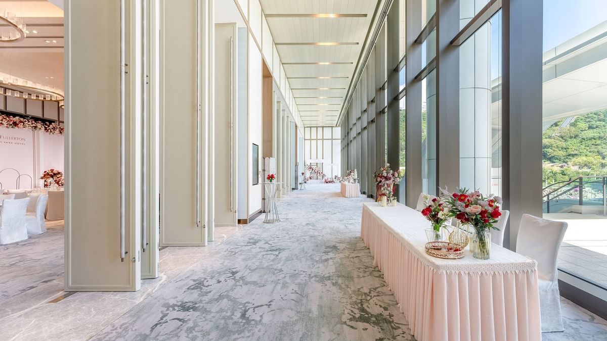 Elegant hallway with interior & decor at Ocean Park Hotel Hong Kong