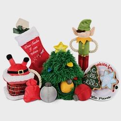 Christmas-themed pet toys at Legacy Vacation Resorts