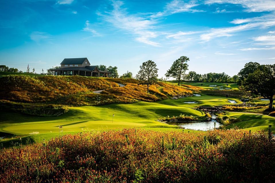 Landscape view of hotel & Golf course at Shangri-La Monkey Island