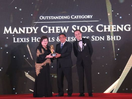 Outstanding Category in Hospitality, Food Services and Tourism Industry award won by Mandy Chew Siok Cheng