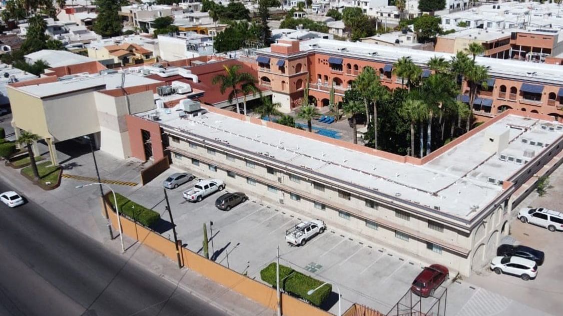 Aerial view of Gamma Guaymas Armida & car park