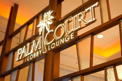 Palm Court Lobby Lounge sign board at Hanoi Daewoo Hotel