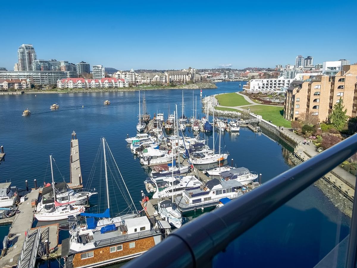 View of the ocean from the hotel guestroom balcony