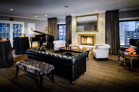 Interior of the lounge area of the Penthouse at Hotel Sorrento