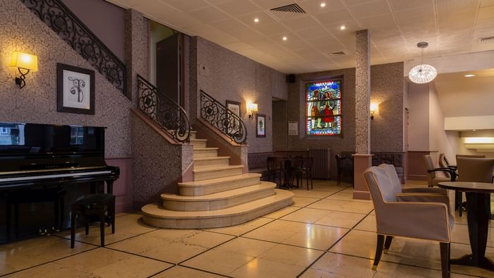 Interior of a dining area at Hotel Astoria Vatican