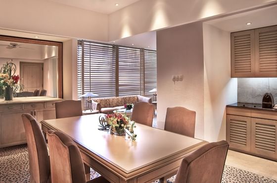 Elegant dining table in a suite at Goodwood Park Hotel