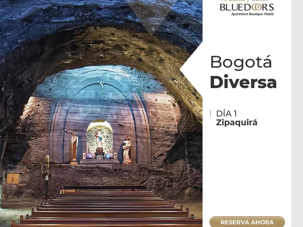 Fotografía catedral de sal de zipaquirá Plan turístico Bogotá Diversa 93 Luxury suites Bluedoors 