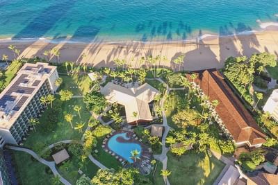 Aerial view of the pool of Kaanapali Beach Hotel Hawaii