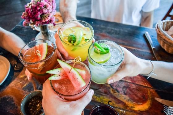 Close-up on cocktails at Sunseeker Resort