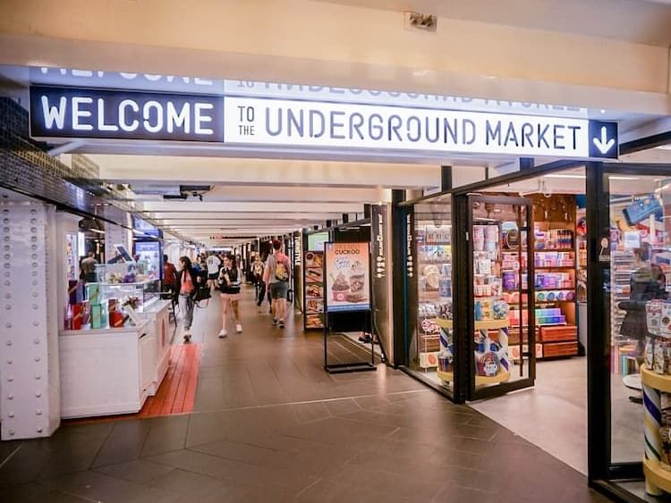 Entrance to Turnstyle Underground Market in Columbus Circle NYC