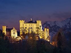 Aerial view of Hohenschwangau Castle near Liebes Rot Flueh