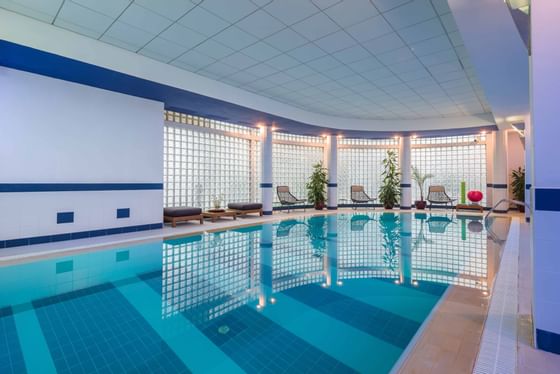 View of the Indoor Pool with lounging area at InterContinental Athénée Palace Bucharest