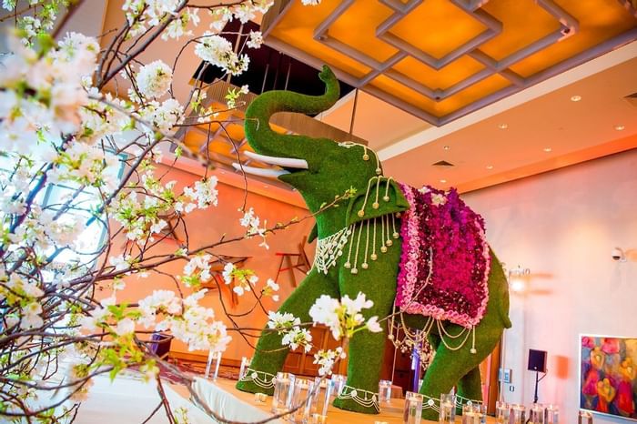 An elephant decoration in the Foyer at The Diplomat Resort