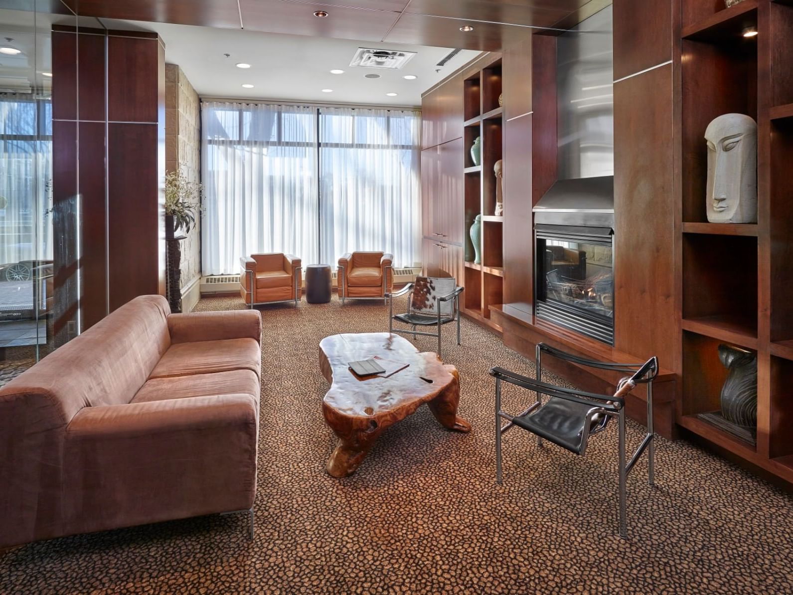 Interior of Conversation Room with sofas at Metterra Hotel on Whyte