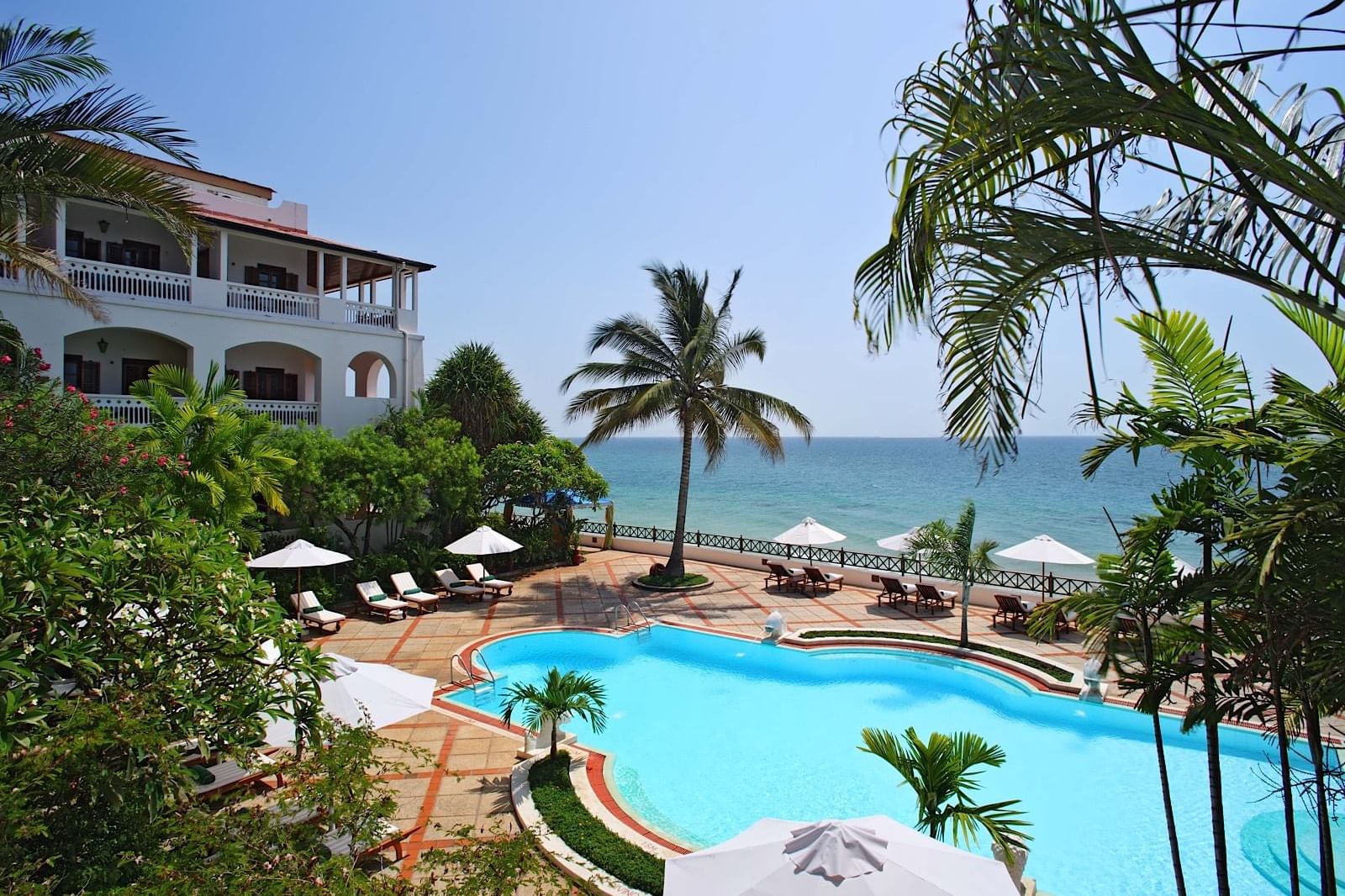View of the Hotel swimming Pool at Zanzibar Serena Hotel