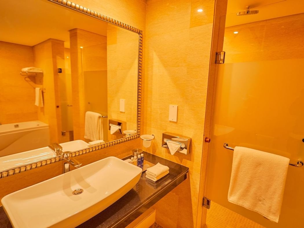 Bathroom Vanity in the Executive Suite at Goma Serena Hotel