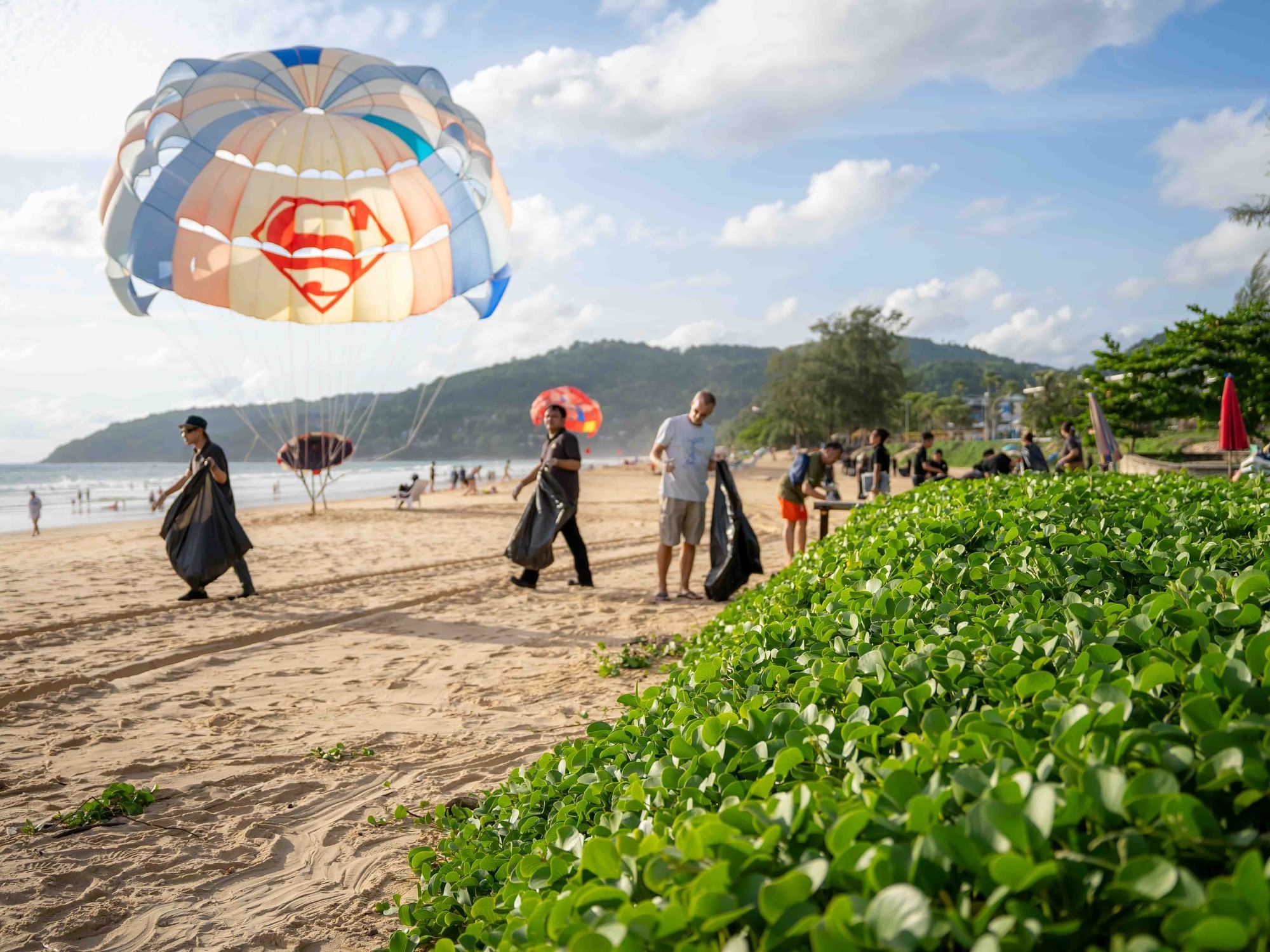 Paradox Resort Phuket staff is cleaning the beach right now.