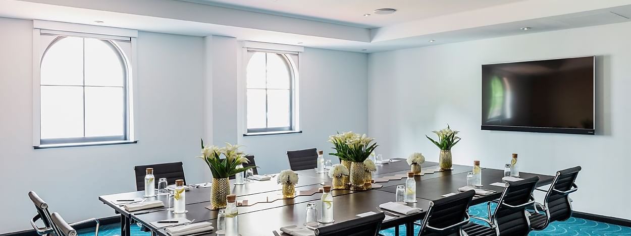 Boardroom set-up in Pyrmont Bay Room at Novotel Darling Square