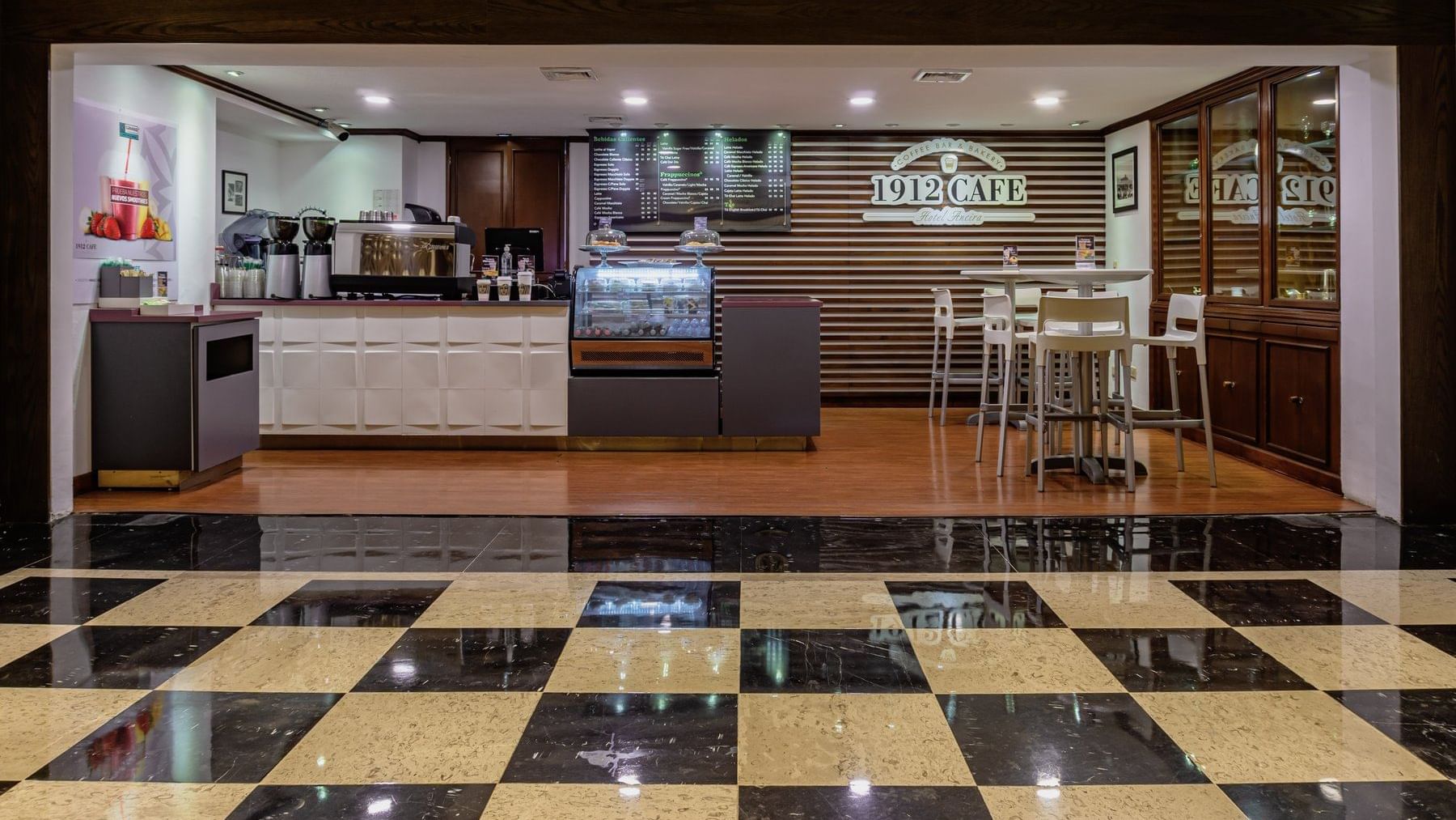 Counter & lounge area in the Café at Gamma Hotels