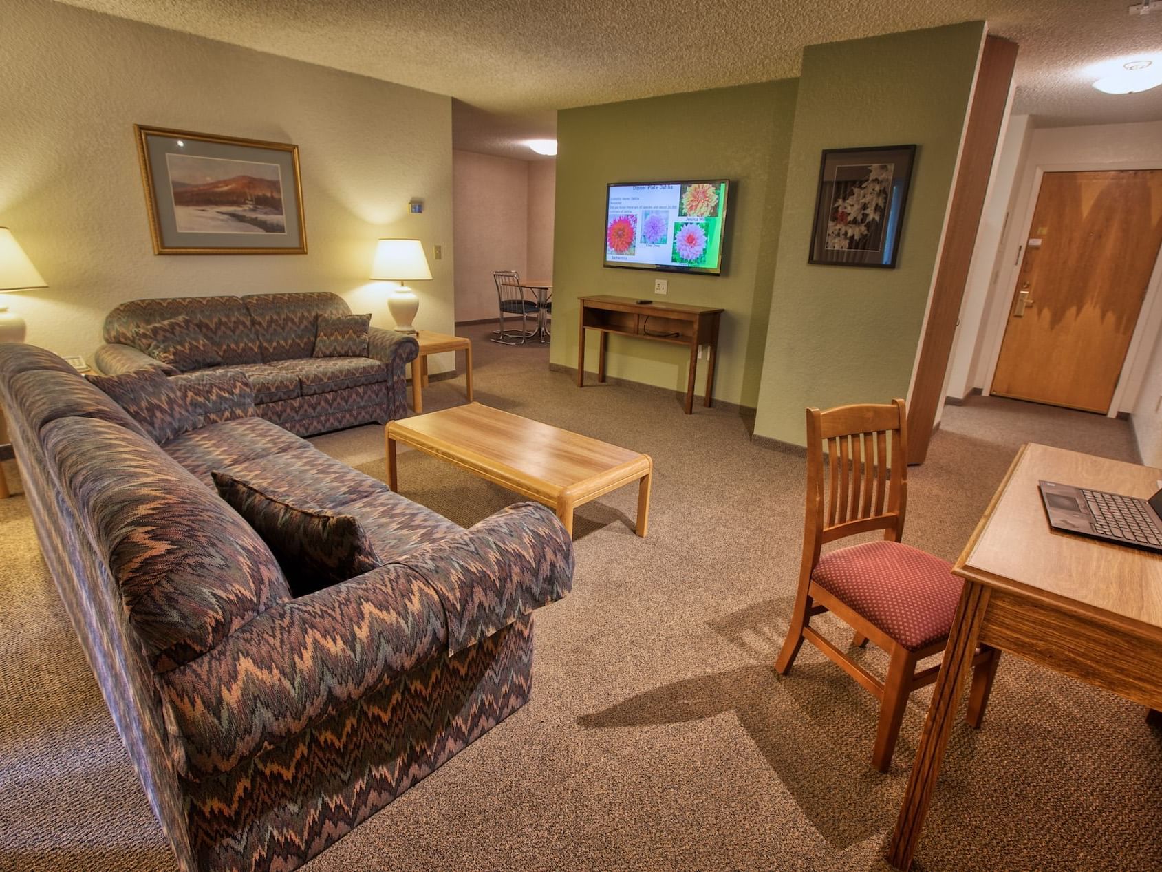 side view of spacious suite at Wedgewood Resort