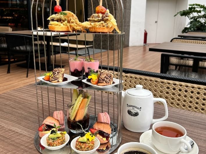 Afternoon tea set served with delightful bites