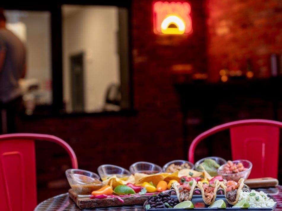 Vatos tacos dish on a table at Dream Nashville
