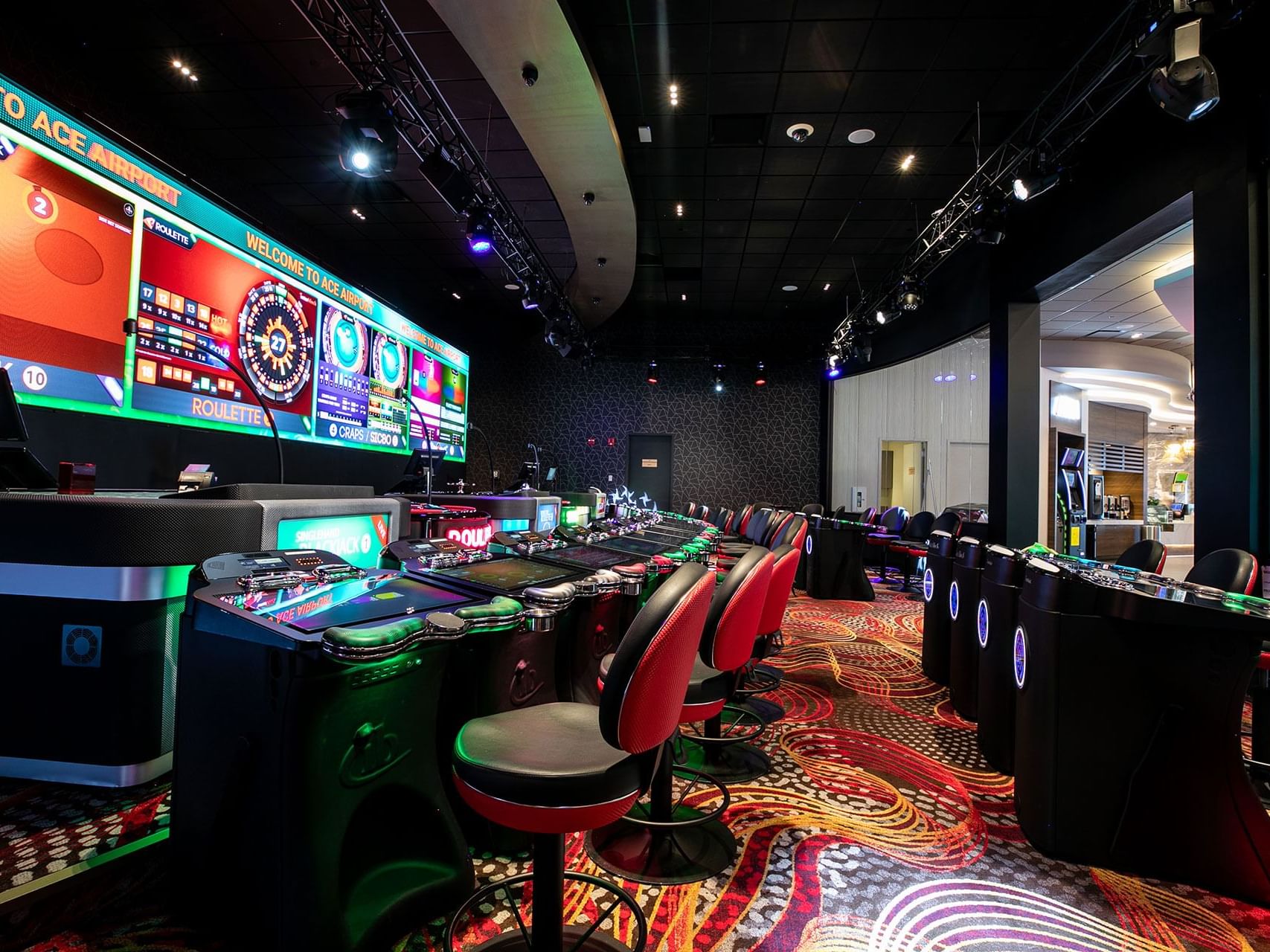 Casino play area in ACE Casino Airport near Hotel Clique Calgary Airport