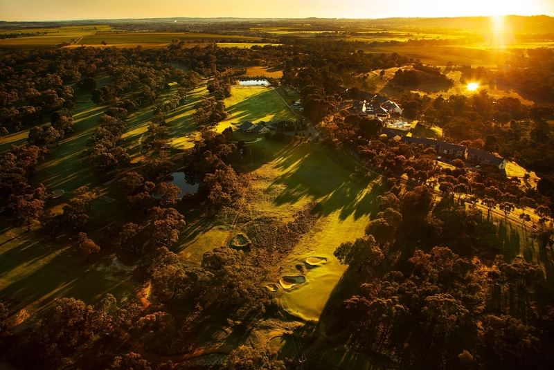 Aerial view of Novotel Barossa Valley in Sunrise  