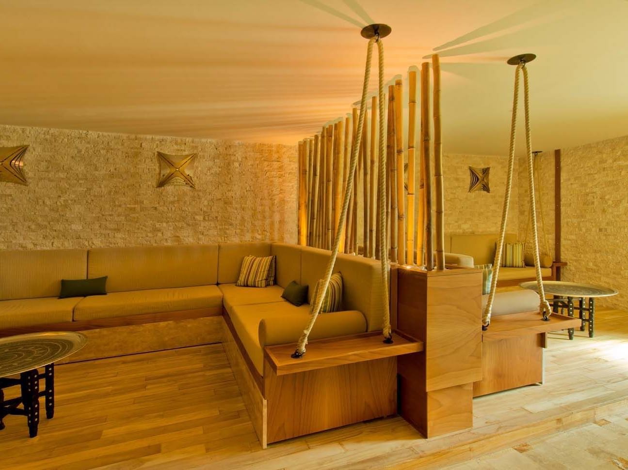 Cozy loungers set-up with cushioned pillows in BeFine Spa at Titanic Deluxe Lara