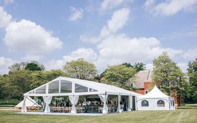 Spencer Meadows Pavilion on a grassy lawn, ideal wedding venues London Ontario at Spencer Hotel