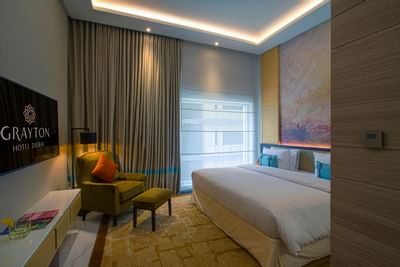 Bedroom at Grayton Hotel Dubai