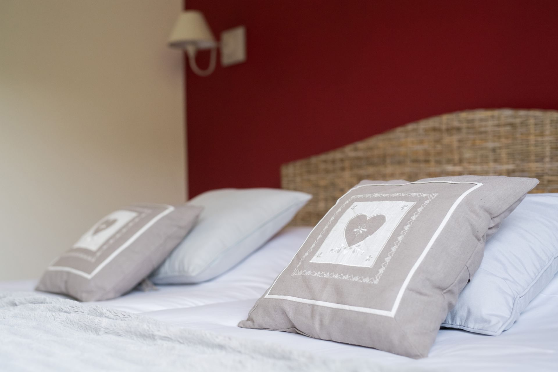 Closeup of Pillows in Chambre Confort at Le Kastelberg