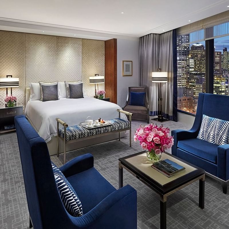 Bed & furniture in Deluxe Villa Room at Crown Towers Melbourne